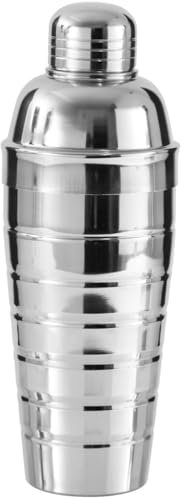 Fackelmann 28270 Shaker à cocktails en inox 750 ml, shaker inox, shaker à cocktail, shaker barman, Acier inoxydable, 26 x 8,5 x 8,5 cm, Argent