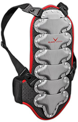 Black Crevice Protector Espalda Negro / Rojo / Plata 8 años (128 cm)