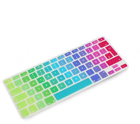 System-S Silikon Tangentbordsskydd AZERTY Franskt Tangentbordsskydd Skydd för MacBook Pro 13 tum 15 tum 17 tum iMac MacBook Air 13 tum i Regnbågsfärger