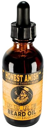 Honest Amish - Pure Beard Organic Virgin Argan, Golden Jojoba + 6 More Premium Hydrating Oils; Softens Beard and Conditions Skin;The Most Trusted Brand for Beards in USA
