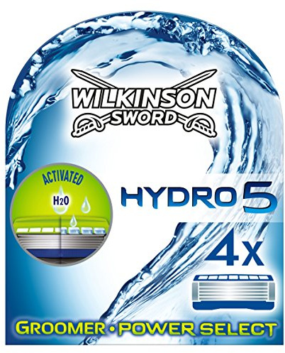 Wilkinson Sword Hydro 5 Groomer/Power Select Rasierklingen, für Herren Rasierer, 4 St