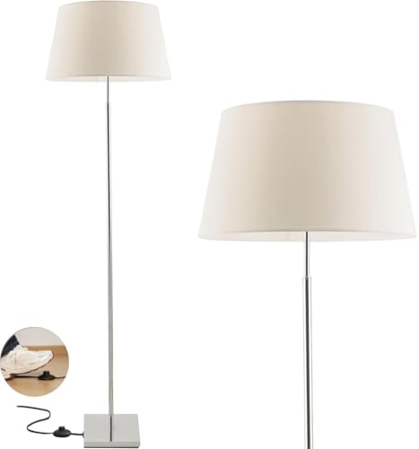 EXO lighting - Lampade da terra FIRENZE nichel satinato - lampada da terra - E27 - lampada soggiorno da terra - piantane da salotto - piantana - piantana lampada da terra - lampada salotto