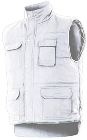 VELILLA 108; Chaleco acolchado multibolsillos; Color Blanco; Talla M