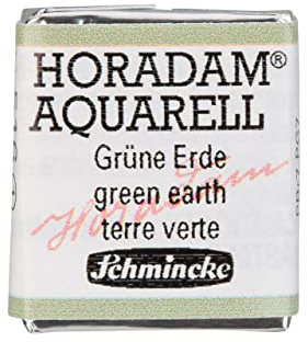Schmincke – HORADAM® AQUARELL - feinste Künstler-Aquarellfarben, 516 Grüne Erde, 14 516 044, 1/2 Näpfchen