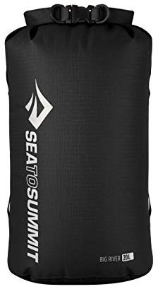Sea to Summit Big River Drybag 20L, Schwarz, Volumen 20 L, 420D Ripstop Nylon, Tpu Laminat, Hypalon Schlaufen Packsäcke