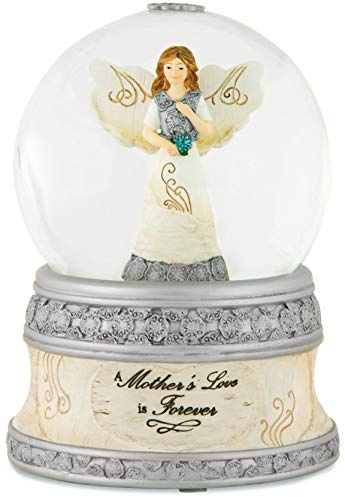 Pavilion Gift Company Elements 82329 100mm Musical Water Globe with Angel Figurine, A Mother's Love, 6-Inch , White