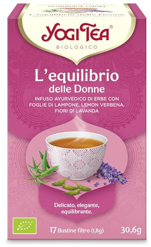 Yogi Tea, Mujer Equilibrio - Infusión Ayurvédica - Con Hojas de Frambuesa, Hierba Luisa y Flores de Lavanda - Sin Cafeína - Pack de 6x17 bolsitas (102 bolsitas en total)