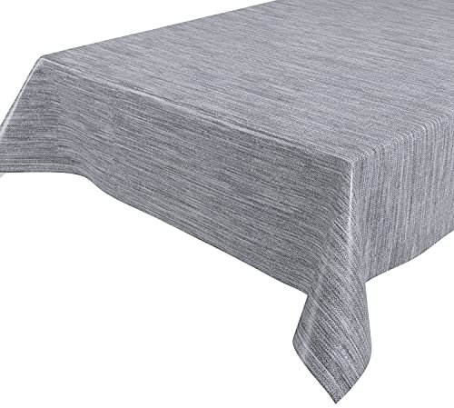 BEAUTEX Wachstuch Tischdecke Meterware abwischbar, Reliefdruck Georginias Grau, Größe wählbar (200x140 cm)
