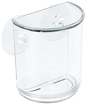 iDesign Suction Toothbrush Holder , Plastic Storage Organiser with Suction Cups for Bath & Shower, 20400