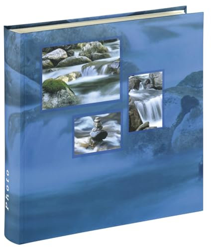 Hama Jumbo Fotoalbum Singo (Fotobuch 30x30 cm, Album mit 100 weißen Seiten, Photoalbum zum Einkleben und zum Selbstgestalten) blau