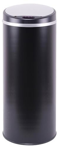 KITCHEN MOVE Poubelle de cuisine automatique 42L SOHO Noir mat en acier INOX avec cerclage