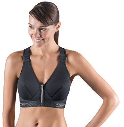 Zsport Zbra Silver Soutien-Gorge de Sport Femme Noir FR : 85D (Taille Fabricant : 85D)