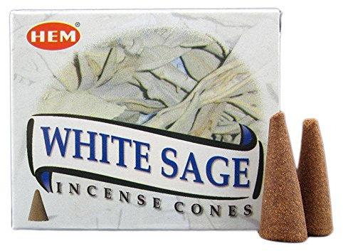 Weihrauch HEM Räucherkegel – White Sage oder weißer Salbei – Lot de 12 Packungen à 10 Räucherkegel – Kostenloser Versand