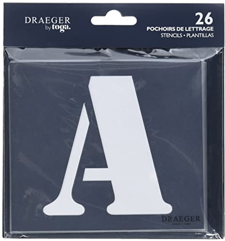 Mahé le18 Set 26 Schablonen Buchstaben Kunststoff transparent 9 x 9 x 0,1 cm