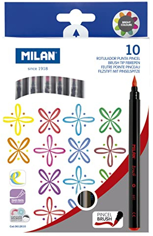 MILAN Caja 10 rotuladores punta pincel