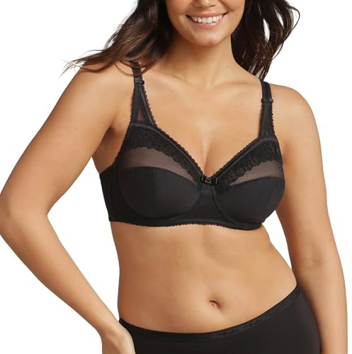 Playtex Sujetador con Aros de Encaje y Microfibra Mujer x1, Negro, 85C