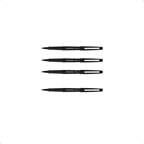 PaperMate Flair Original Faserschreiber, Strichstärke 1,0 mm, Tintenfarbe: schwarz, 4 Stück