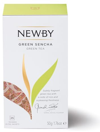 Newby Teas Classic Green Sencha Tea Bags (Pack of 1, Total 25)