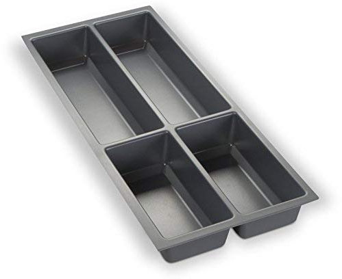Orga-Box Besteckeinsatz silbergrau für 30er Schublade z.B. Nobilia ab August 2012 (473,5 x 194 mm) Besteckkasten III