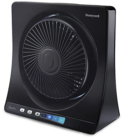 Honeywell QuietSet Ventilador de Mesa Oscilante, Fácil de Usar, 4 Velocidades de Refrigeración, Oscilación de 40°, Refrigeración Silenciosa y Potente, Base Resistente, HT354