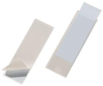 Durable 807419 Pocketfix, Tasca Adesiva, Apertura Lato Corto, Inserti Inclusi, 10 Pezzi, 129 x 42 mm, Trasparente