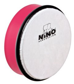 Nino Percussion Hand Drum Instrument - Kleine Handtrommel für Kinder ab 3 Jahren - Durchmesser 6 Zoll (ca. 15 cm) - Kunststoff, Pink (NINO4SP)