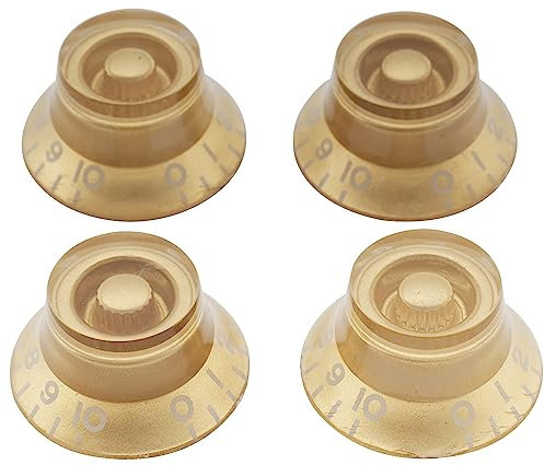 Musiclily Metrisch Gitarre Knöpfe Potiknöpfe Top Hat Knobs Volume Tone Potikopf für Epiphone Les Paul SG Import E-Gitarre,Gold (4 Stück)