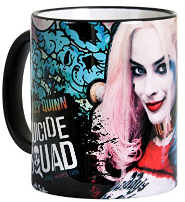 Elbenwald Suicide Squad Tasse Harley Quinn Lovely Girl Rundumdruck 320 ml Keramik blau