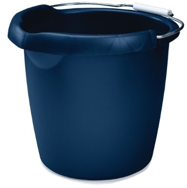 Rubbermaid Commercial Products 15QT Round Bucket, Blue, Comfortable/Durable Pour Handle, Sturdy Pail Bucket for Household Cleaning/Mopping