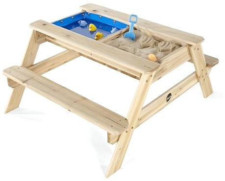 Plum Surfside Wooden Sand and Water Picnic Table, Natural Wood