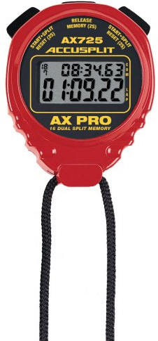 ACCUSPLIT AX725 PRO MEMORY (16) Dual Line Stopwatch (Red)