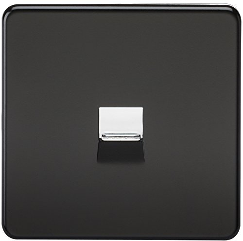 Knightsbridge SF7300MB Screwless Telephone Master Socket, Matt Black