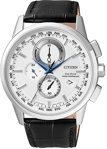 Citizen Orologio da polso da uomo radio Controlled Cronografo quarzo pelle AT8110 – 11 A