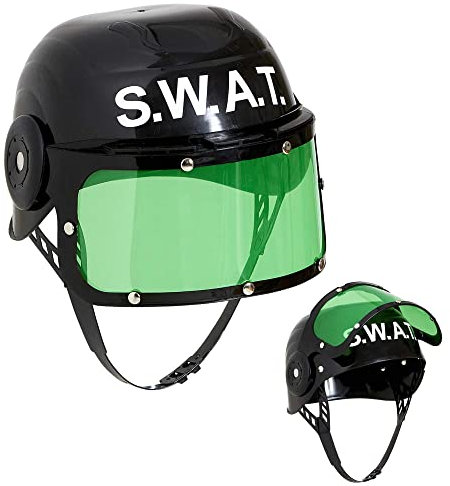 Dress Up America Polizei-S.W.A.T Helm Kinder – Polizeihelm Kinder für Rollenspiele – Ausrüstung, Kostümzubehör und Verkleidung für Polizei-Rollenspiele – Großer Spaß und Lernen