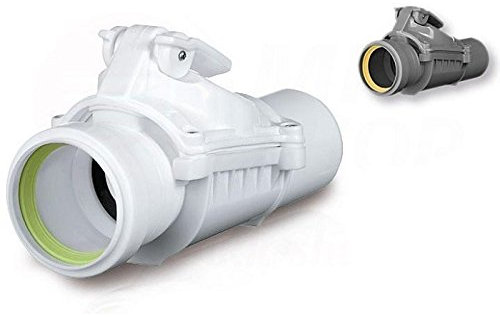 Rückstauklappe Ø 50 mm grau Rückstauverschluß Rückstauventil KG Rohr Waschbecken (MKKZB50AGR) Becken Abwasserrohr Bad Sperrventil