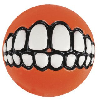 Rogz Grinz Hundespielzeug, Ballform, 4,9 cm, Orange