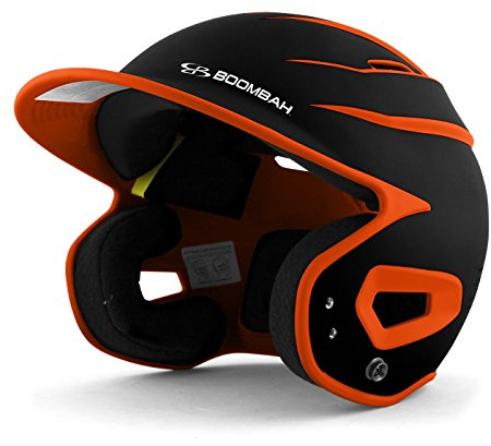Boombah DEFCON Batting Helmet Sleek Profile Black/Orange - Size Senior 7 - 7 3/4