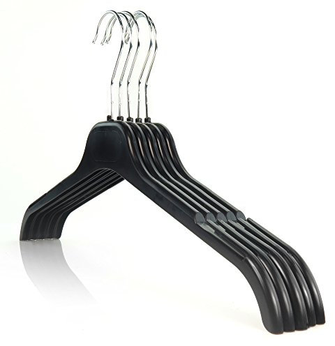 Hangerworld 100 Platzsparende Schwarze Kleiderbügel 43cm Robuster Kunststoff