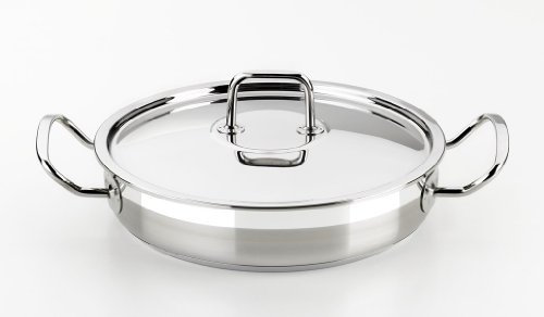 BRA Profesional Rustidera con tapa, 26 cm, acero inoxidable 18/10