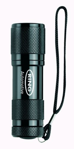 Ring Black LED Aluminium Torch: 9 Super Bright White LEDs With Tactical On/Off Switch