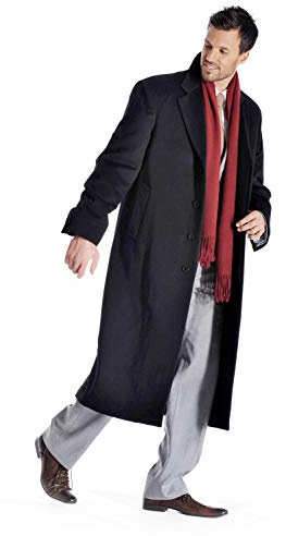 Cashmere Boutique 100% Pure Cashmere Full Length Top Coat Men– Lightweight, Soft & Warm Over Coat Men