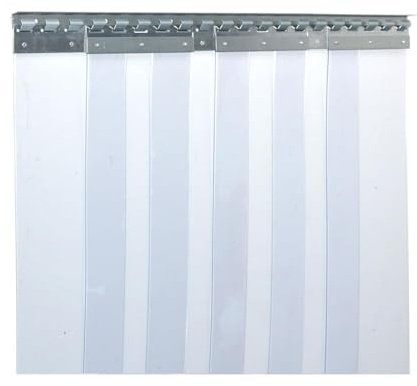 Cortina de lamas de PVC rayadas 3 x 300 mm - LxH 1,50x2,50m, se entrega ya montado - A2