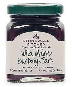 Stonewall Kitchen Gourmet Wild Maine Blueberry Jam, Bursting with Tiny, Hand Raked Maine Blueberries, Made in USA, Comes in Beautiful Jar, 3.75 oz