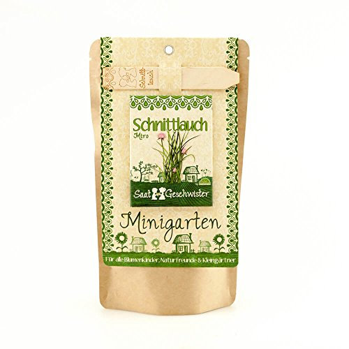 Die Stadtgärtner Minigarten Schnittlauch | Komplettes Anzuchtset für scharfen Schnittlauch | Gesiebte Erde, bestes Saatgut & eine ausführliche Anleitung