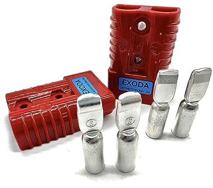 eXODA Batterie Stecker 175A 50 mm2 rot Set Steckverbinder für Gabelstapler Kabel