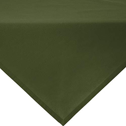 REDBEST Mitteldecke, Tischdecke Uni Seattle, 100% Baumwolle dunkelgrün Größe 80x80 cm - Robustes, glattes Gewebe, mit hochwertigem Kuvertsaum