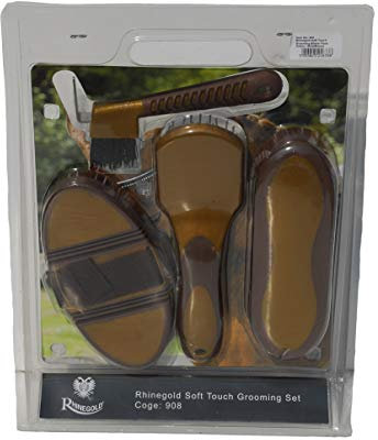 Rhinegold 0 Soft Touch Grooming Blister Pack-Gold/Brown Pflegebürste, Einheitsgröße