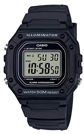 Casio Men Digital Quartz Watch with Resin Strap W-218H-1AVDF