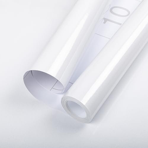 Hode Carta Adesiva per Mobili Bianco 30x300cm, Pellicola Adesiva per Mobili Bianca, Rotolo Carta da Parati Bianca Impermeabile Camera da Letto Cucina Armadio Tavolo