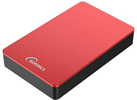 Sonnics 2 TB röd extern stationär hårddisk USB 3.0 kompatibel med Windows PC, Mac, Smart TV, XBOX ONE & PS4 (nätdriven inte bärbar)